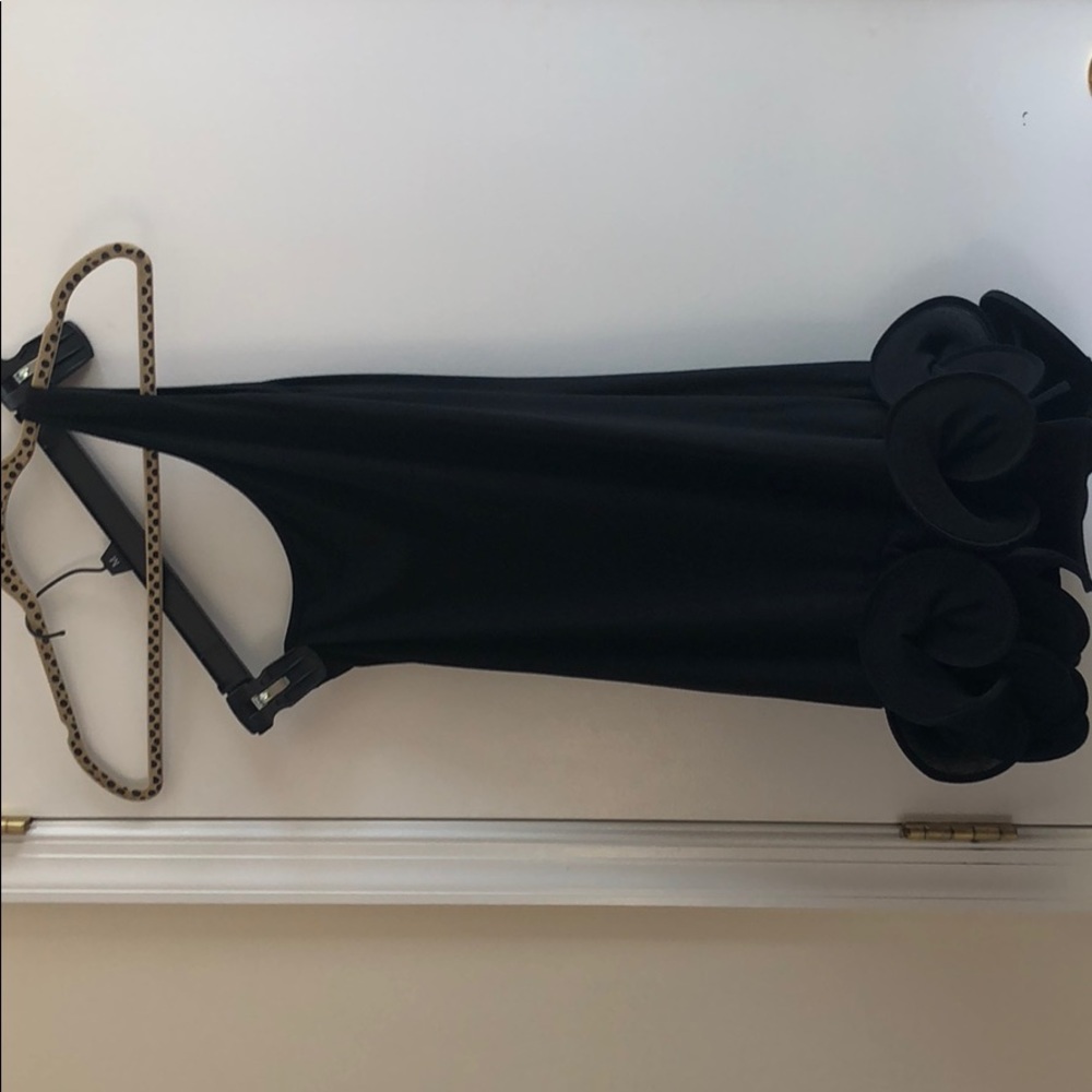 One shoulder black cocktail dress